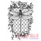 Deep Red Stamps Dragonfly Quatrefoil Rubber Cling Stamp 1.9 x 3.1 inches
